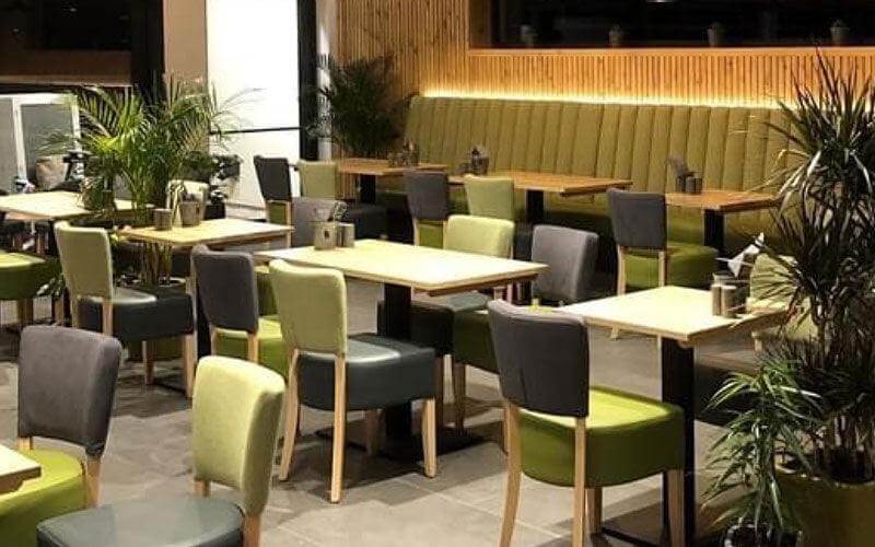 Office Meeting Table with Sleek Wooden Top & Steel Base Custom Kitchen Dining Table